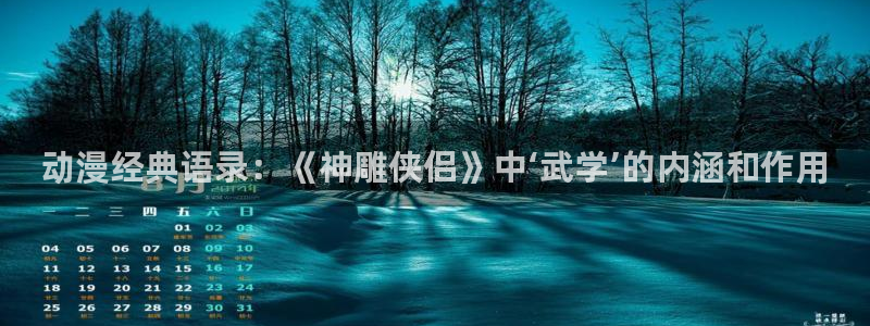 omofun网站网页版：动漫经典语录：《神雕侠侣》中‘武学’的内涵和作用